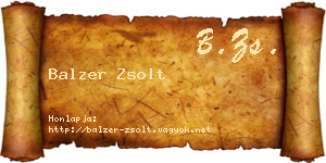 Balzer Zsolt névjegykártya